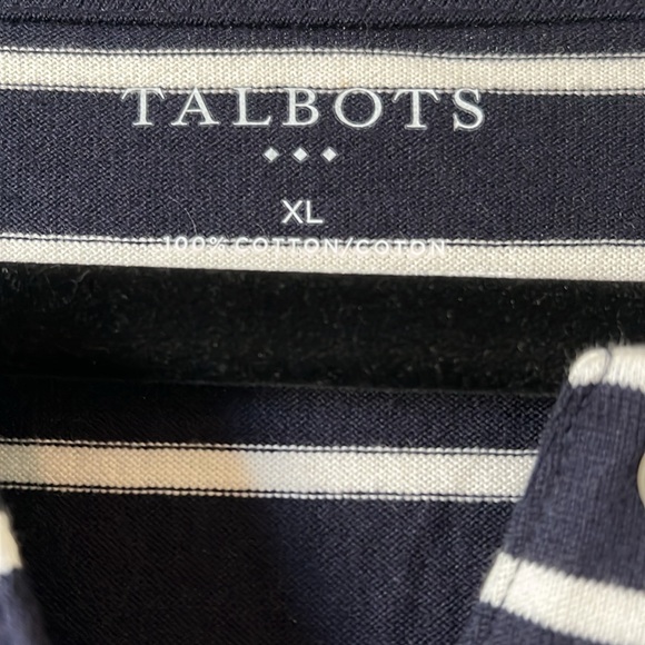 Talbots Nautical Strip Henley - Picture 2 of 3